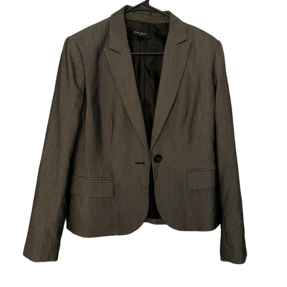 Women’s Nine West Grey Stripes Blazer Jacket Size 10